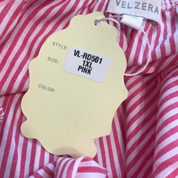 Velzera striped off the shoulder embroidered dress - Picture 6 of 8